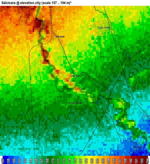 Sălcioara elevation map