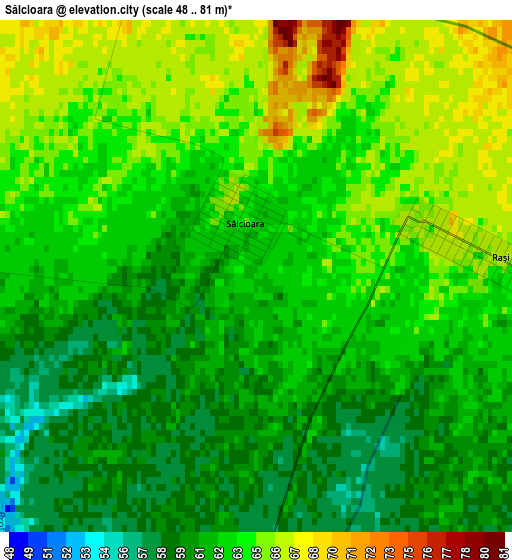 Sălcioara elevation map