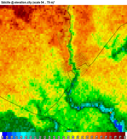 Sălciile elevation map