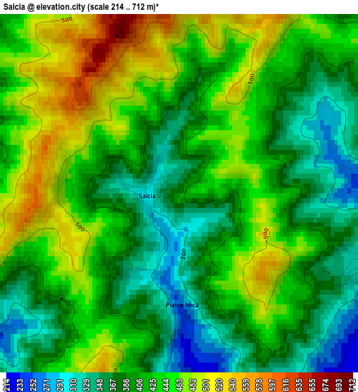 Salcia elevation map