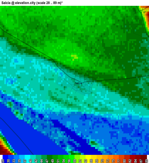 Salcia elevation map