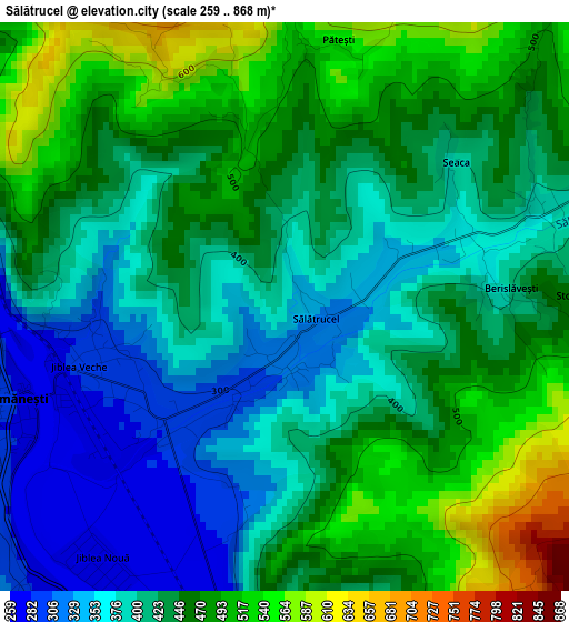 Sălătrucel elevation map