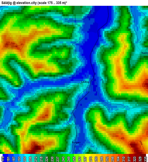 Sălăţig elevation map