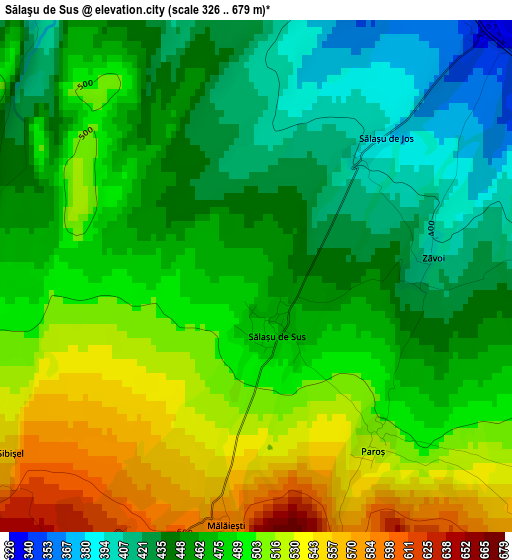 Sălaşu de Sus elevation map