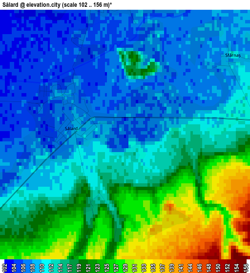 Sălard elevation map