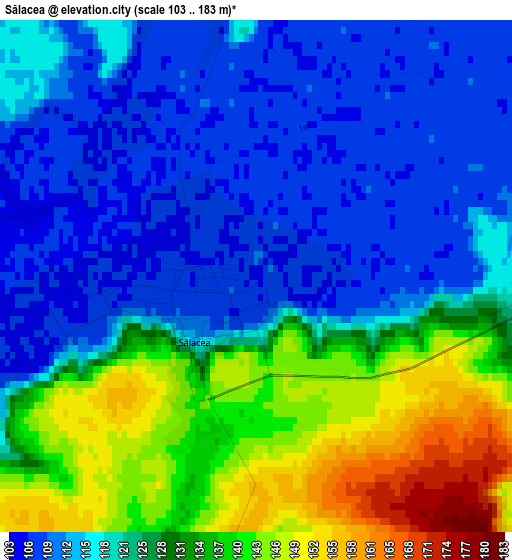 Sălacea elevation map