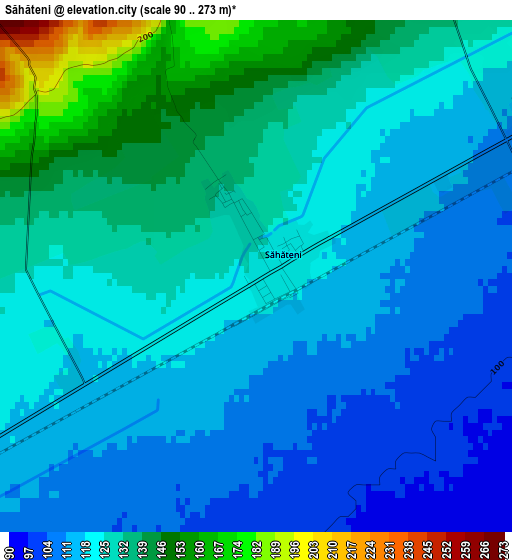 Săhăteni elevation map