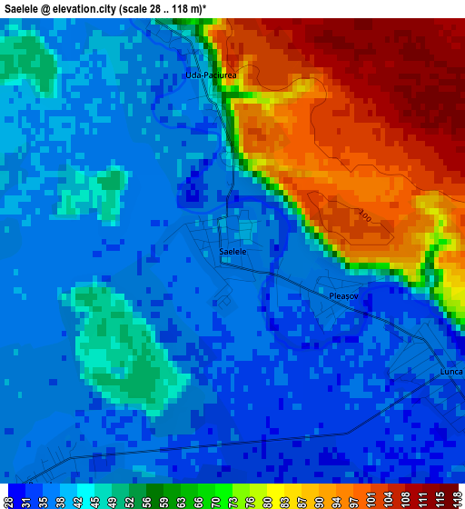 Saelele elevation map