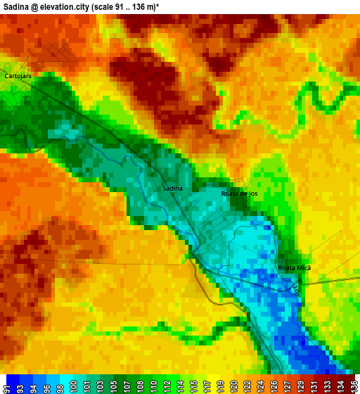 Sadina elevation map