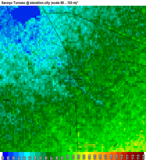 Sacoşu Turcesc elevation map