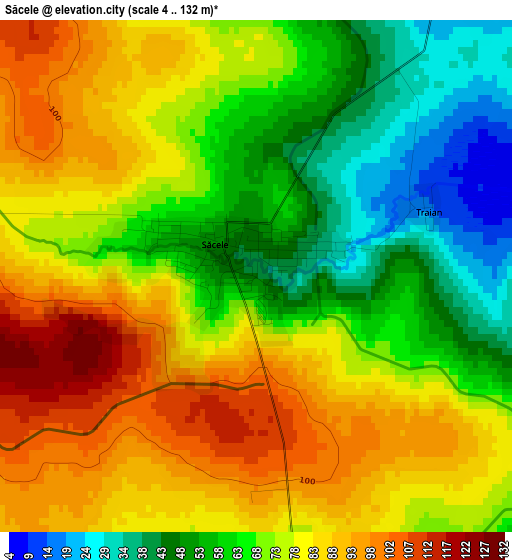 Săcele elevation map