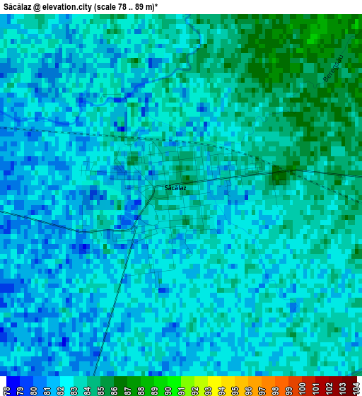 Săcălaz elevation map