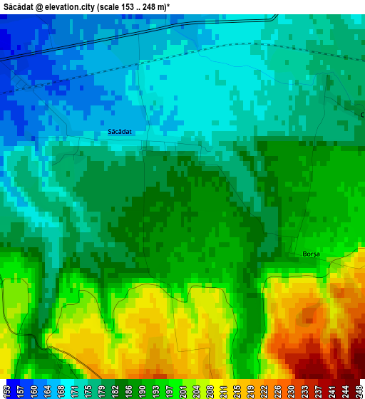 Săcădat elevation map