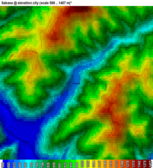 Sabasa elevation map