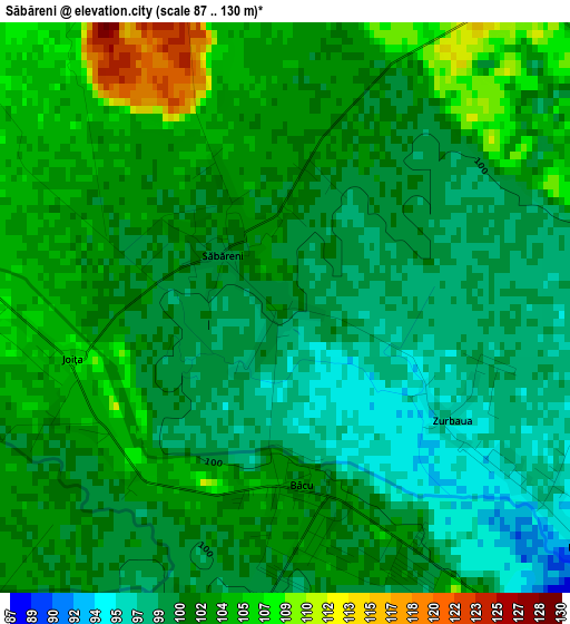 Săbăreni elevation map