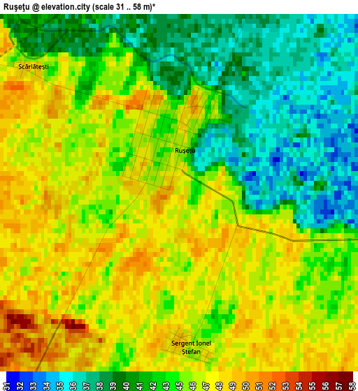 Ruşeţu elevation map