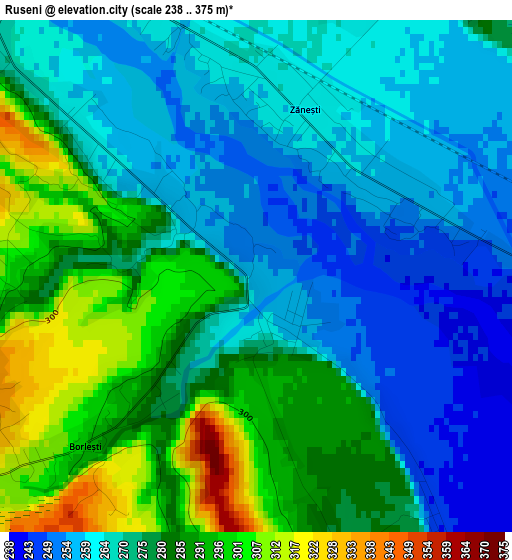 Ruseni elevation map