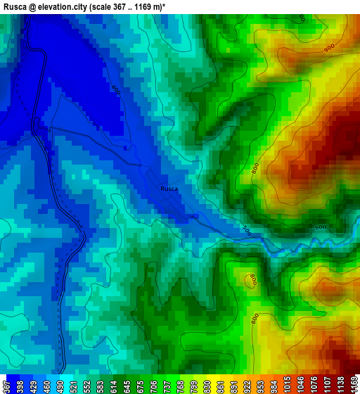 Rusca elevation map