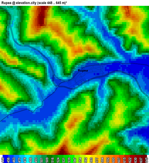 Rupea elevation map