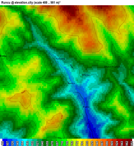 Runcu elevation map