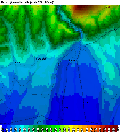 Runcu elevation map