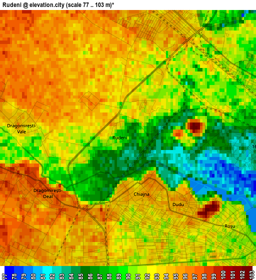 Rudeni elevation map