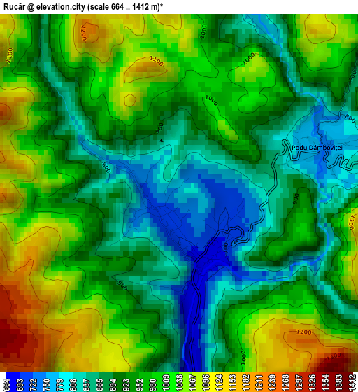 Rucăr elevation map