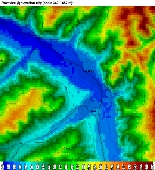 Rozavlea elevation map