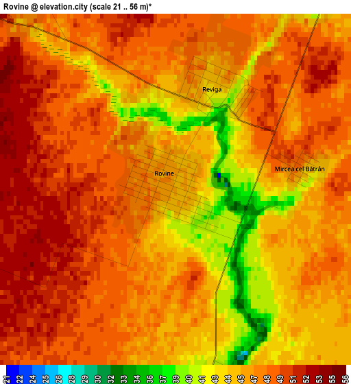 Rovine elevation map