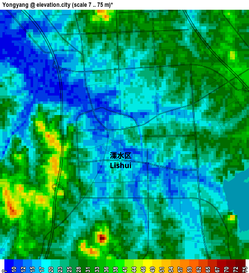 Yongyang elevation map