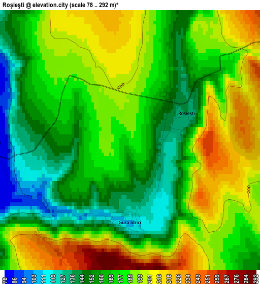 Roşieşti elevation map