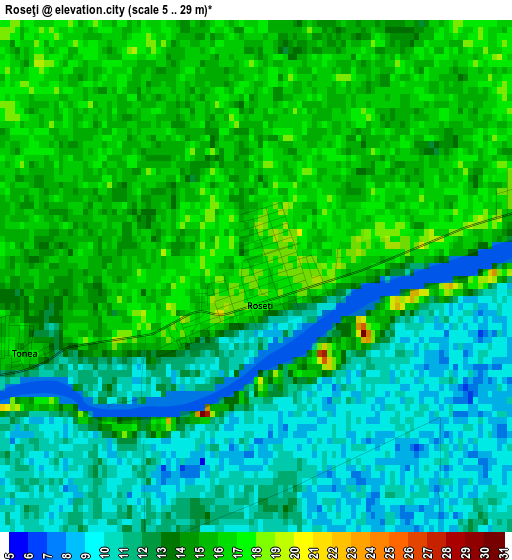 Roseţi elevation map