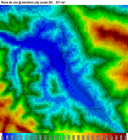 Rona de Jos elevation map