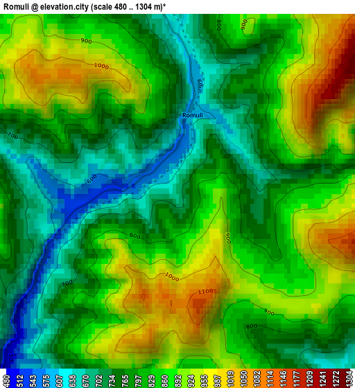 Romuli elevation map