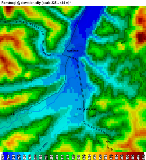 Românaşi elevation map