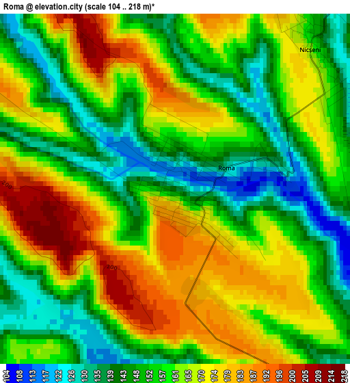 Roma elevation map