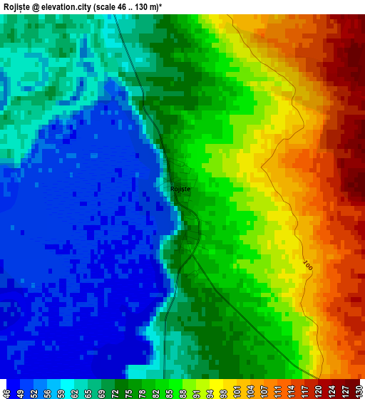 Rojiște elevation map