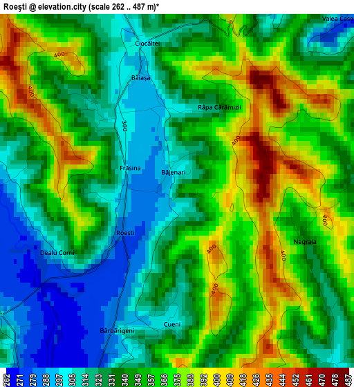 Roeşti elevation map