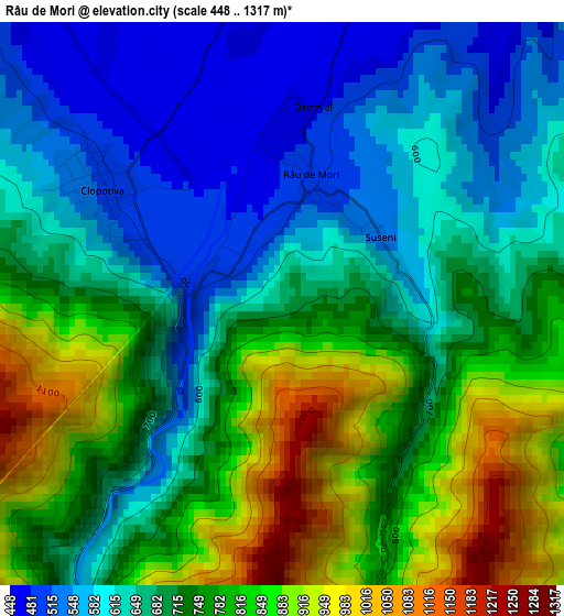 Râu de Mori elevation map