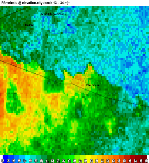 Râmnicelu elevation map