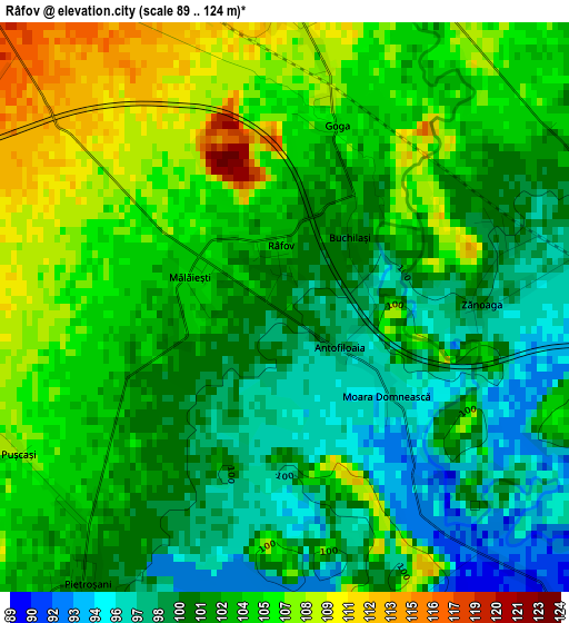 Râfov elevation map