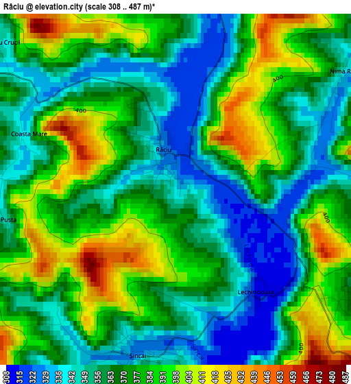 Râciu elevation map