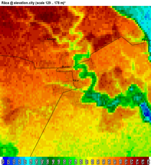 Râca elevation map