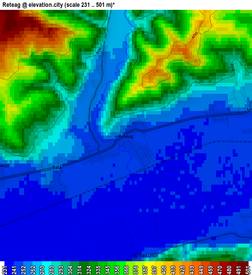 Reteag elevation map