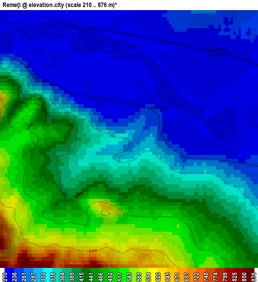 Remeţi elevation map