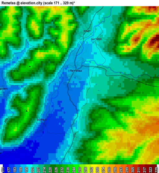 Remetea elevation map