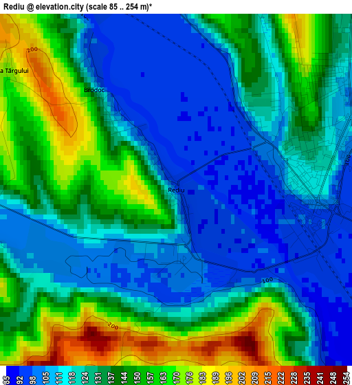 Rediu elevation map