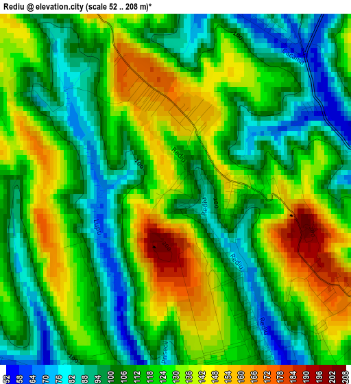 Rediu elevation map