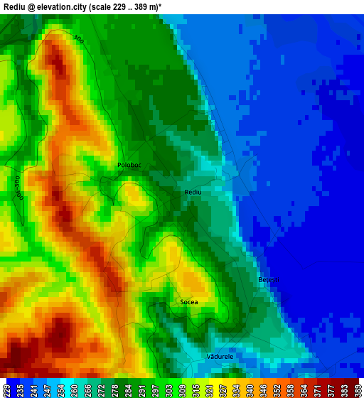 Rediu elevation map