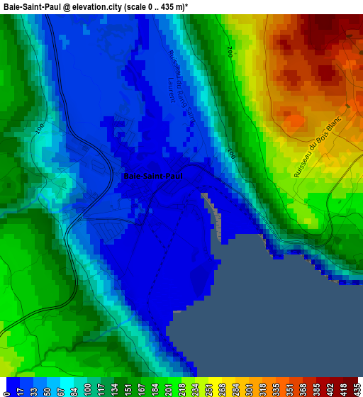 Baie-Saint-Paul elevation map